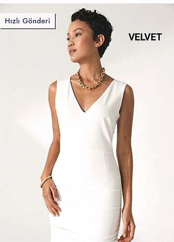Velvet Marka Astarlı Saten Elbise