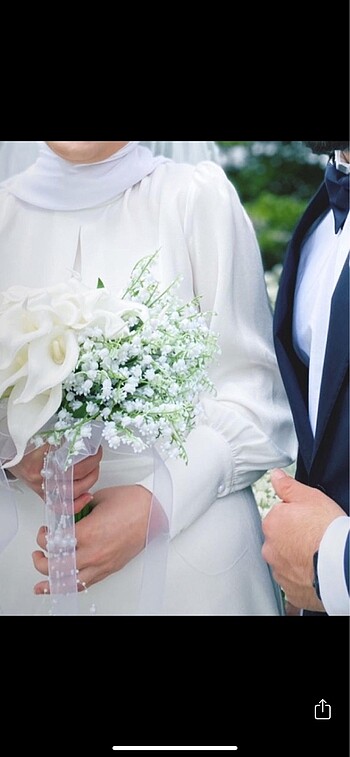 38 Beden beyaz Renk Hülya ince nikah elbisesi