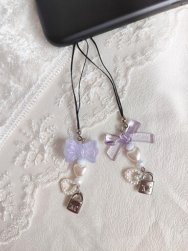 Coquette Kurdele Phone Charm Çanta Süsü - Görsel 2