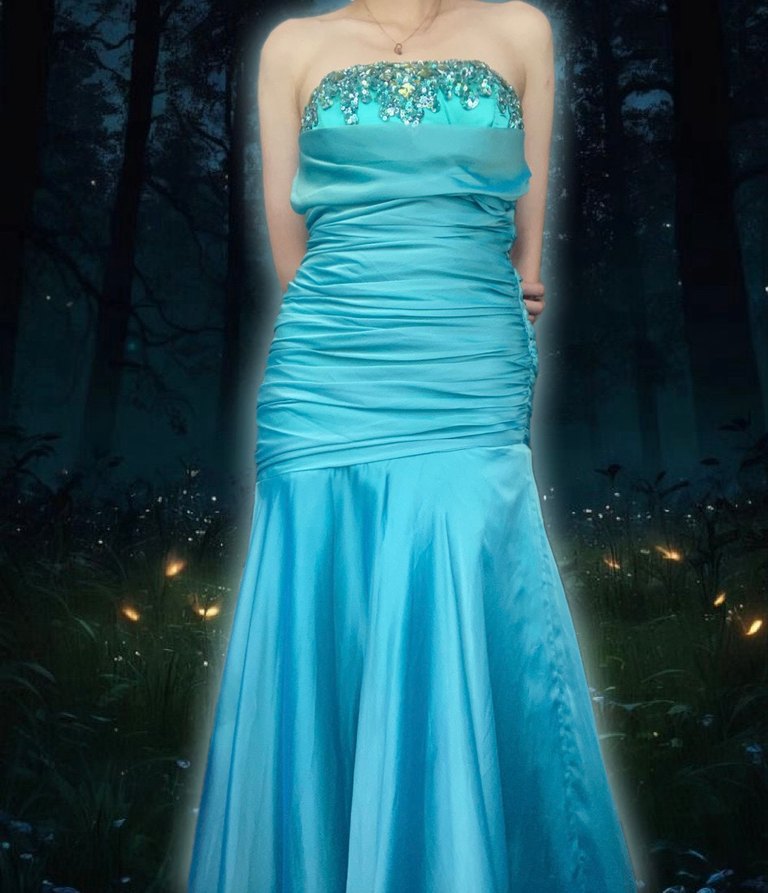 Vintage İşlemeli Abiye Elbise - Görsel 1