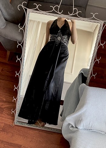 Uzun Siyah Vintage Gotik Abiye Elbise - Görsel 4