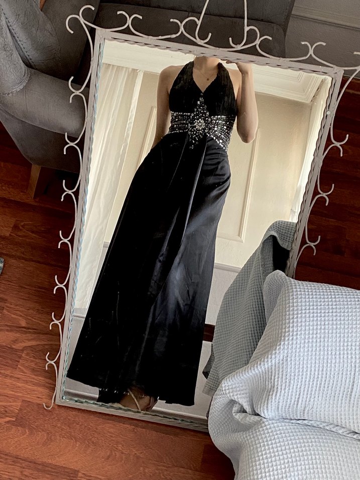 Uzun Siyah Vintage Gotik Abiye Elbise - Görsel 4