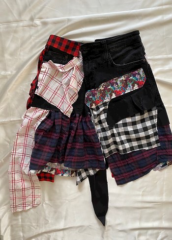 Kadın Çok Renkli Bağlama Desenli Midi Etek - Görsel 4