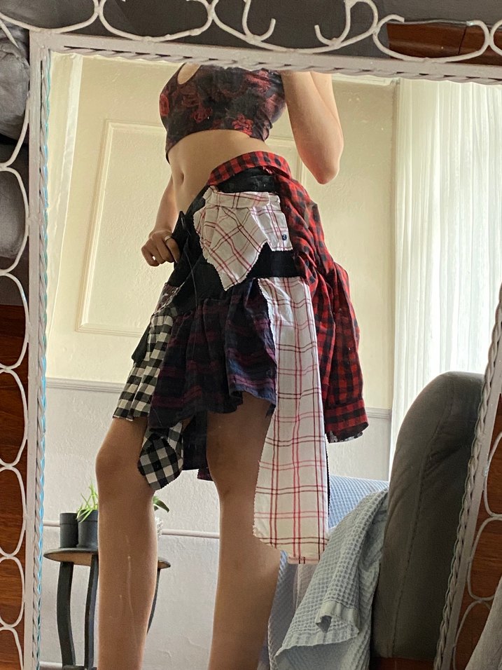 Kadın Çok Renkli Bağlama Desenli Midi Etek - Görsel 3