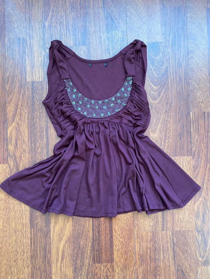 İşlemeli Y2K Vintage Bluz - Görsel 2