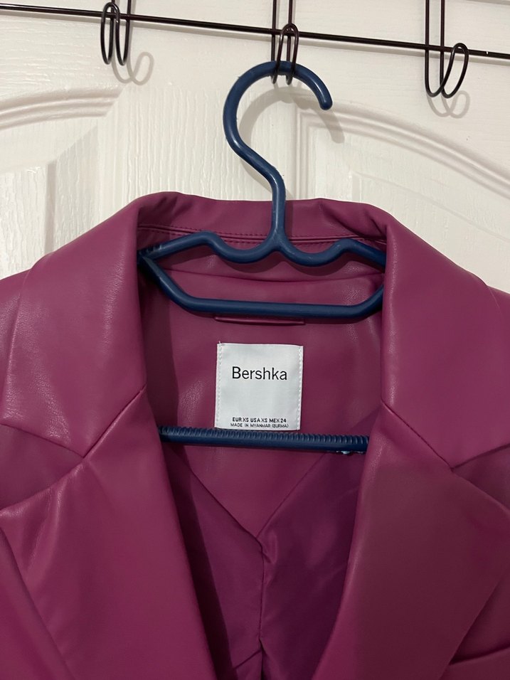 Düğmeli  Deri Kadın Ceket - Görsel 3