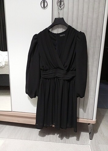 Diğer Siyah Şifon Elbise 