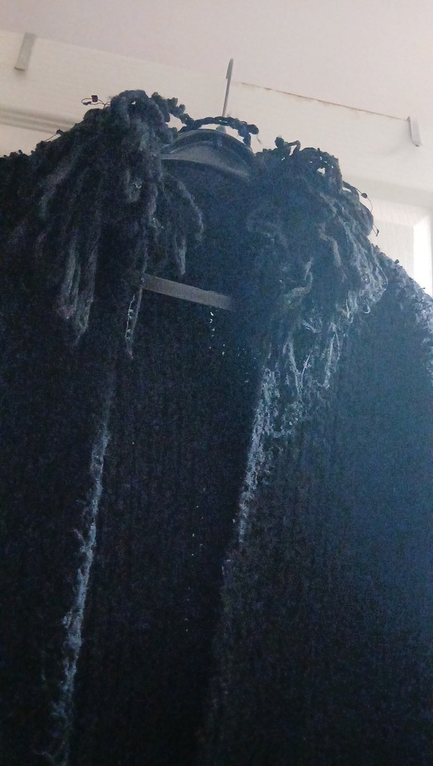 Kadın Siyah Uzun el  Örgü Yün Hırka - Görsel 2