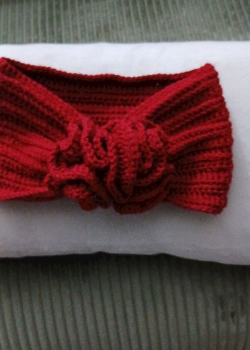 Örgü Kadın boyunluk Kırmızı - Görsel 2