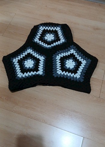 Siyah Desenli Örgü üst - Görsel 2