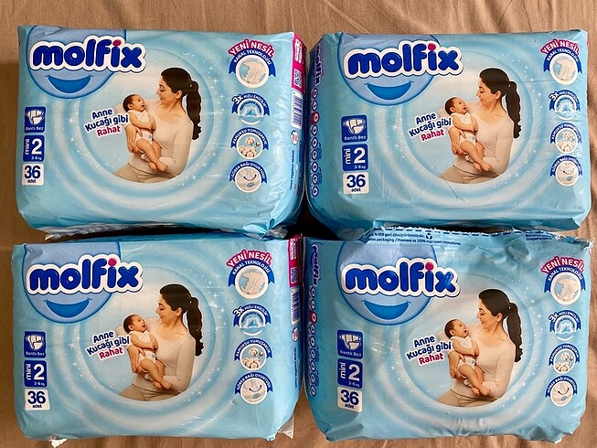 2 Beden: 3-6 kg Beden Molfix 2 numara bebek bezi TEK PAKET FİYATI