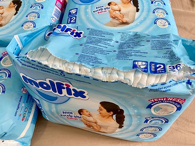 2 Beden: 3-6 kg Beden Renk Molfix 2 numara bebek bezi TEK PAKET FİYATI