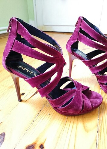 37 Beden bordo Renk Zara Bordo Stiletto ince topuk