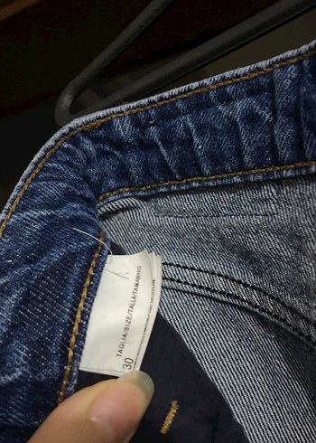 Kadın Lacivert Bol Kesim Midi Kot Pantolon - Görsel 3