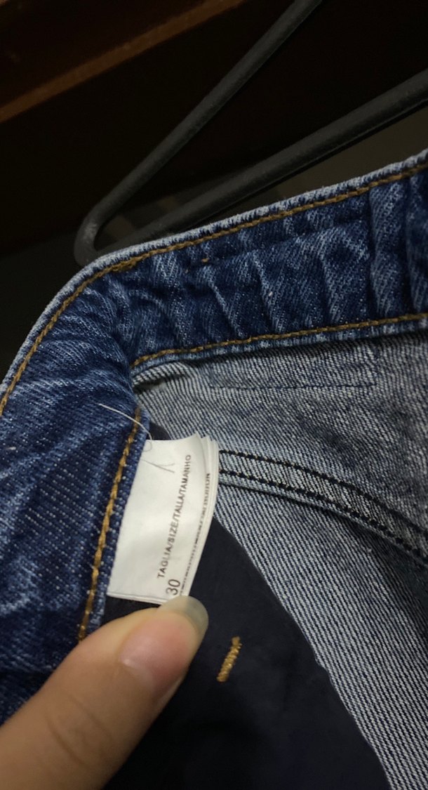 Kadın Lacivert Bol Kesim Midi Kot Pantolon - Görsel 3