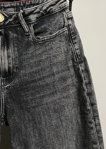 Gri Kadın Kot Pantolon - Normal Boy - Görsel 3