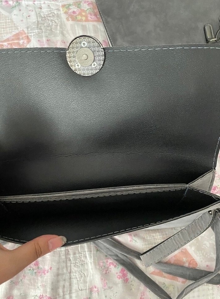 Gri Deri Zara Kadın Çanta - Görsel 3