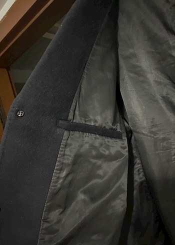 Siyah Süet Düğmeli Midi Erkek Kaban - Görsel 2