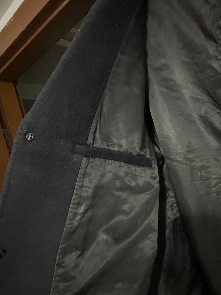 Siyah Süet Düğmeli Midi Erkek Kaban - Görsel 2