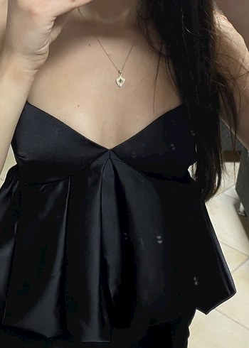 H&M Siyah H&M Fırfırlı Üst