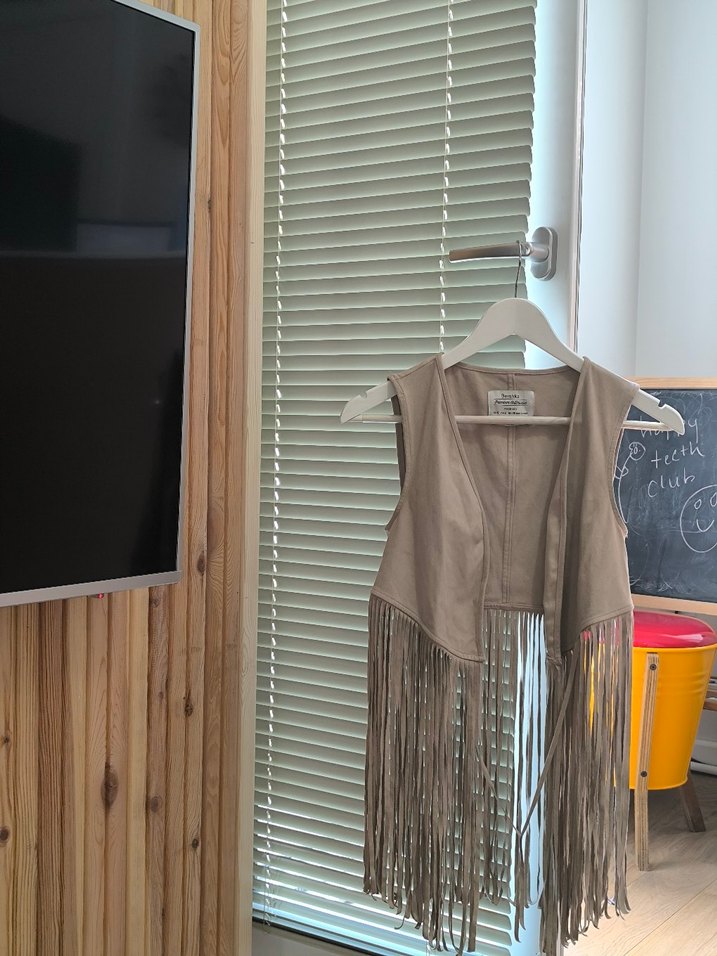 Püsküllü Süet Bohem Kadın Yelek - Görsel 3