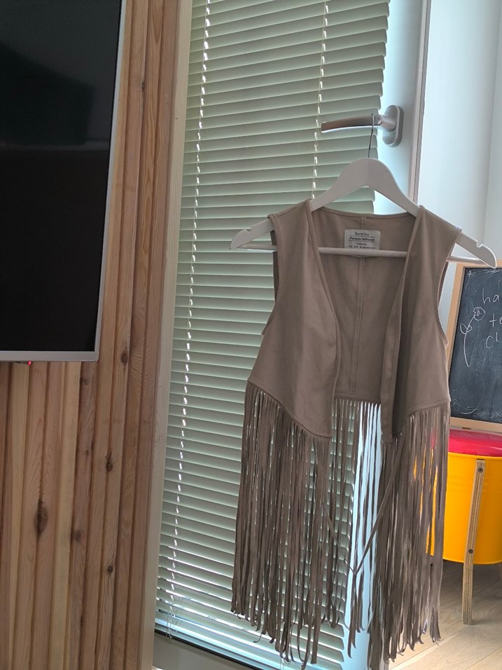 Püsküllü Süet Bohem Kadın Yelek - Görsel 2