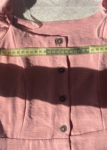 Pudra Renkli  Elbise - Görsel 5