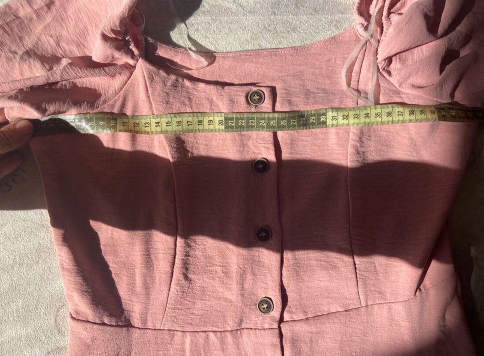 Pudra Renkli  Elbise - Görsel 5