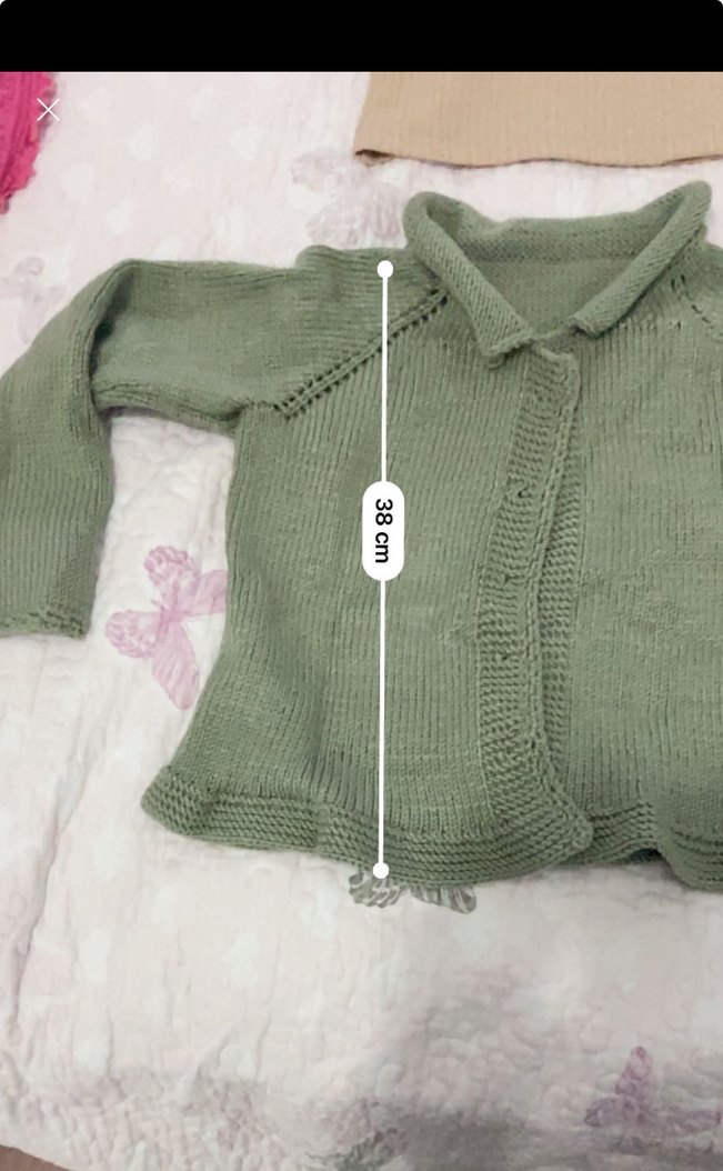 Yeşil Örgü Kız Hırka Uzun Kollu - Görsel 2