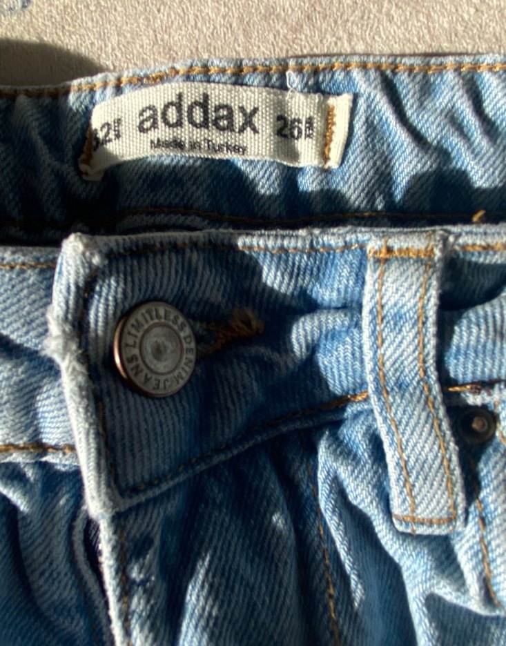 Addax Mavi Düğmeli Kadın Midi Jean - Görsel 3