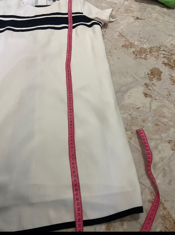 Kısa Kollu Beyaz Midi Elbise - Görsel 4