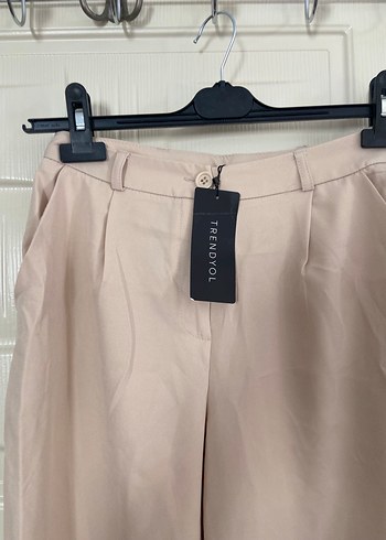 Bej Midi Kadın Kumaş Pantolon - Görsel 7