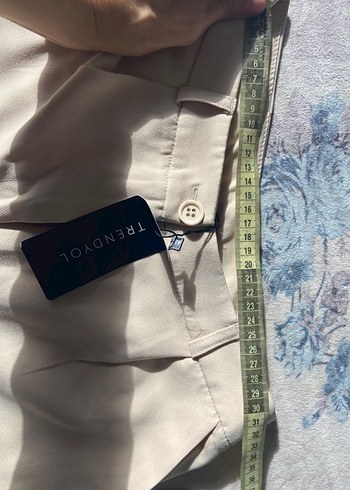 Bej Midi Kadın Kumaş Pantolon - Görsel 4