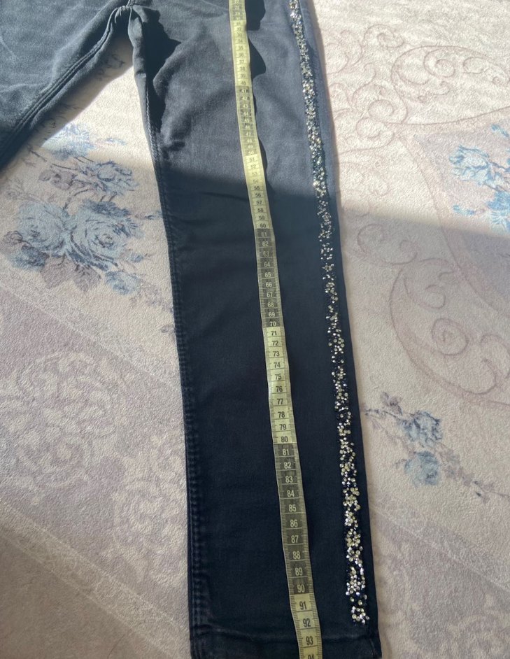 Kadın Siyah Kuşaklı Midi Boy Jean - Görsel 4