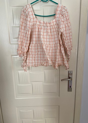 Kız Çocuk Bej Kareli Keten Elbise - Görsel 2