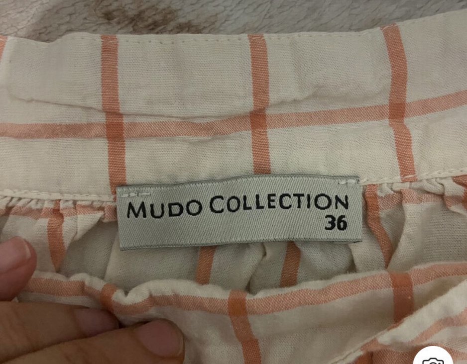 Kız Çocuk Bej Kareli Keten Elbise - Görsel 4