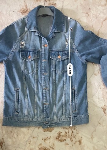 Düğmeli Mavi Kadın Denim Ceket - Görsel 3