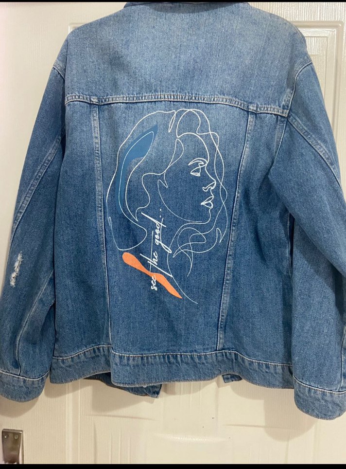 Düğmeli Mavi Kadın Denim Ceket - Görsel 2