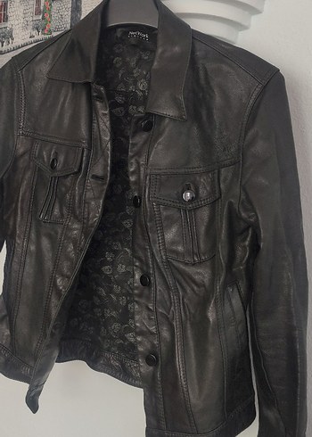 %100 Deri bayan mont - Görsel 11