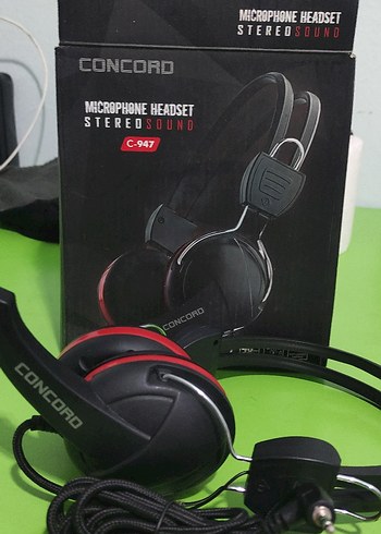 Concord C-947 Kırmızı Renkli Mikrofonlu Oyun Kulaklığı - Görsel 2