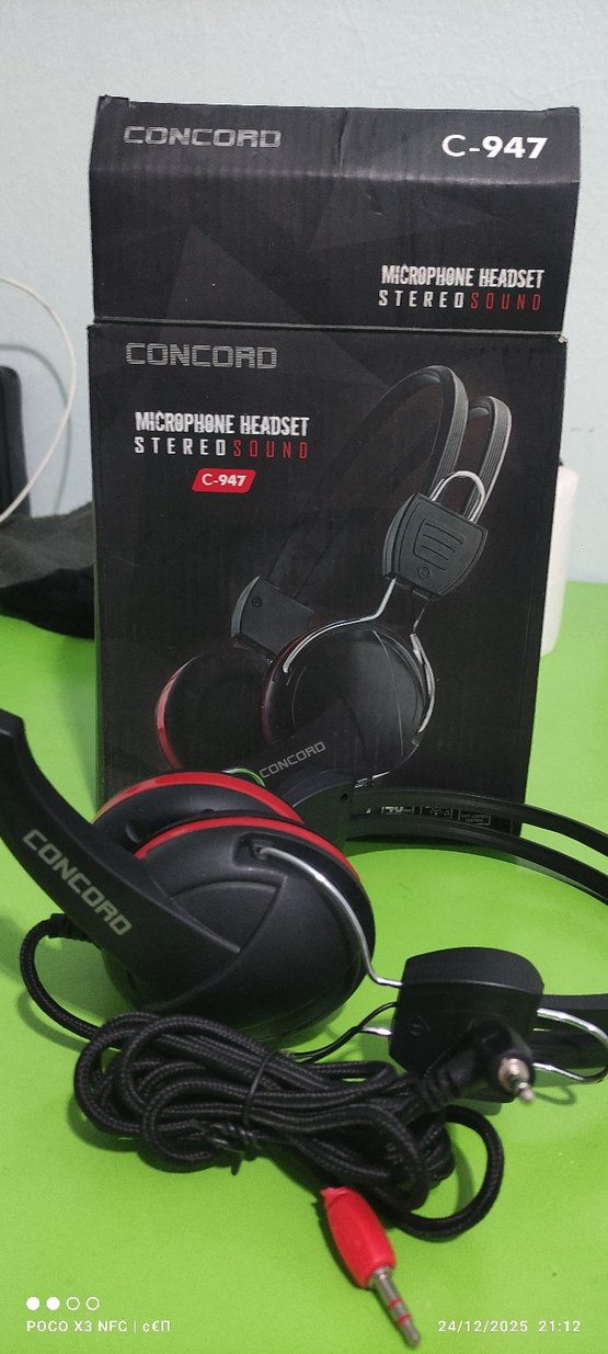 Concord C-947 Kırmızı Renkli Mikrofonlu Oyun Kulaklığı - Görsel 2