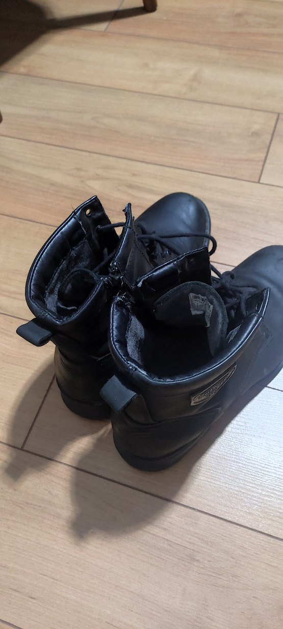 Siyah Deri Bağcıklı Gotik Erkek Bot - Görsel 2