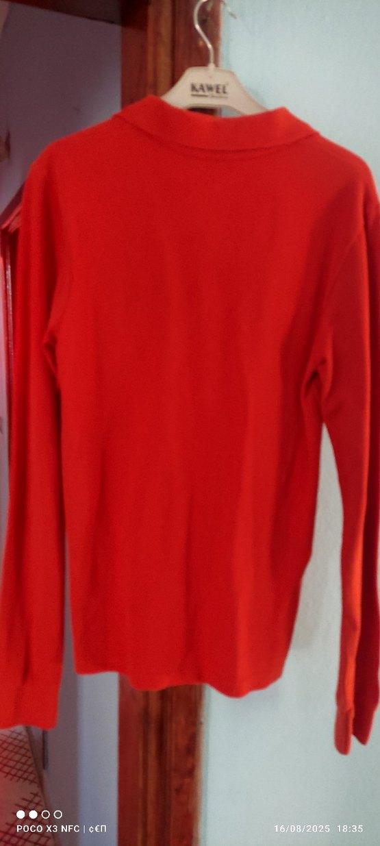 Uzun Kollu Polo Yaka Tişört - Görsel 3