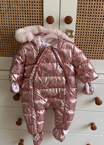 Parlak Pembe Kürklü Bebek Tulumu
