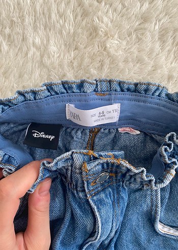 Zara Kız Çocuk Mavi Baskılı Denim Pantolon