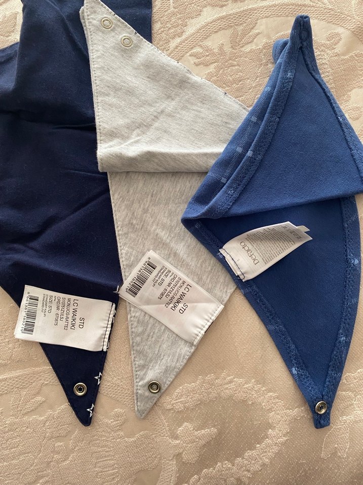 Mavi ve Gri Desenli Bebek Önlükleri - Görsel 2