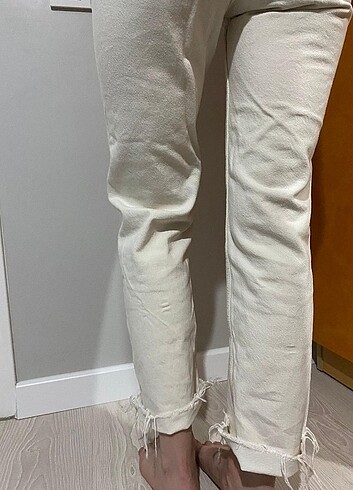 Quzu Straight fit beyaz pantolon quzu 34 beden