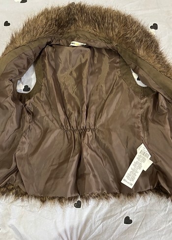 Kahverengi Süet Kürklü Yelek - Görsel 3