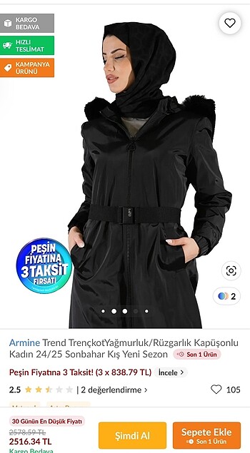 l Beden Armine trend trençkot yağmurluk