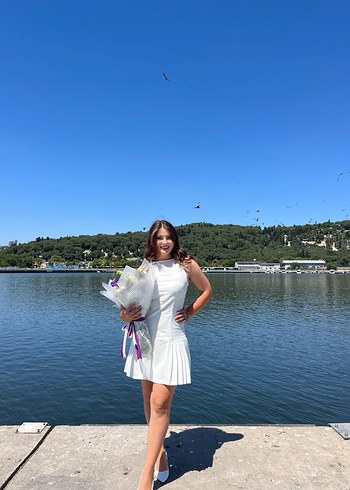 Beyaz miniKadın Elbise